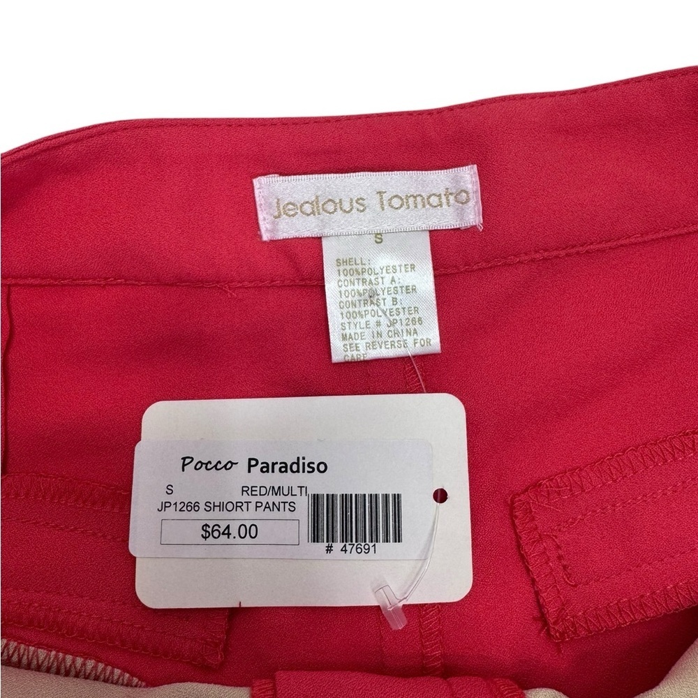 Jealous Tomato .Red and Tan Athletic Shorts Lightweight Design - Picture 5 of 6